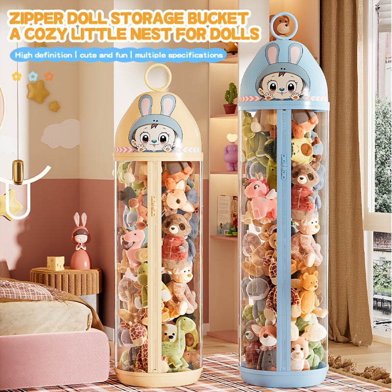 Extra-Tall Heavy-Duty Clear Storage Cabinet with Zipper Closure - Heavy-Duty Plastic Construction