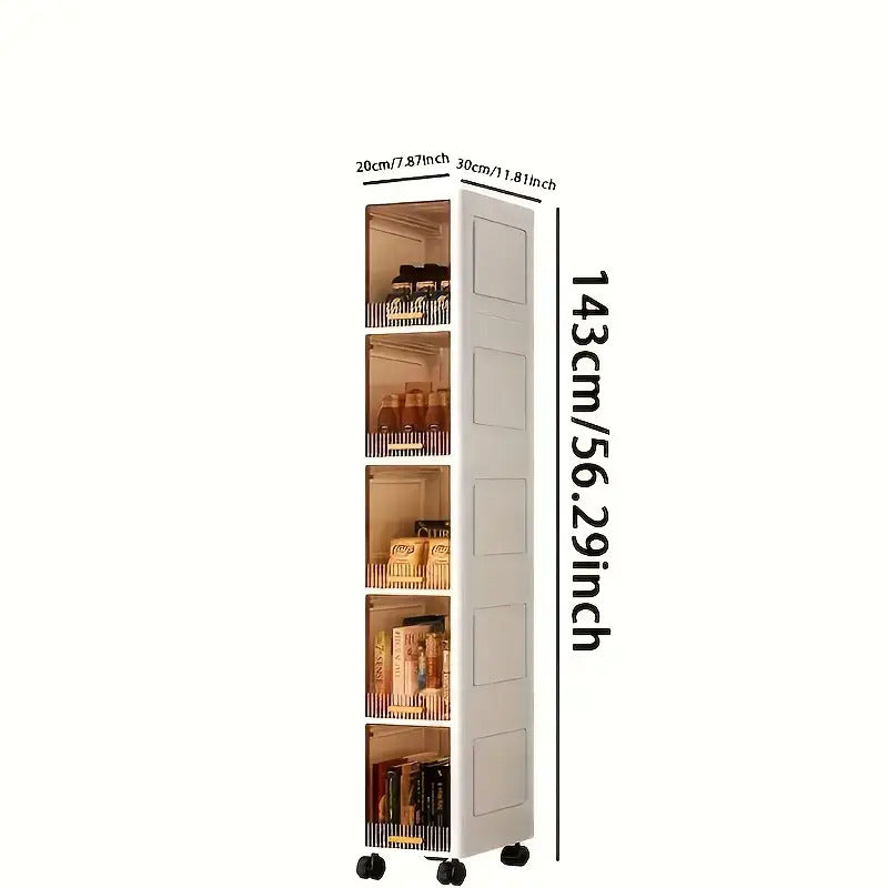 Multi-Functional 3\u002F4\u002F5-Tier Storage Cabinet, Floor-Standing Wardrobe for Toys and Snacks with Dustproof Design – Ideal for Home