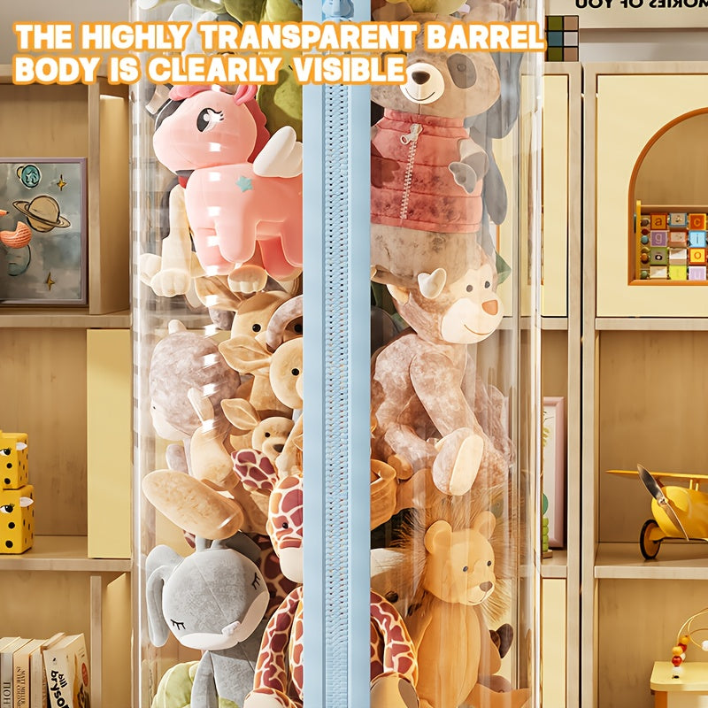 Extra-Tall Heavy-Duty Clear Storage Cabinet with Zipper Closure - Heavy-Duty Plastic Construction