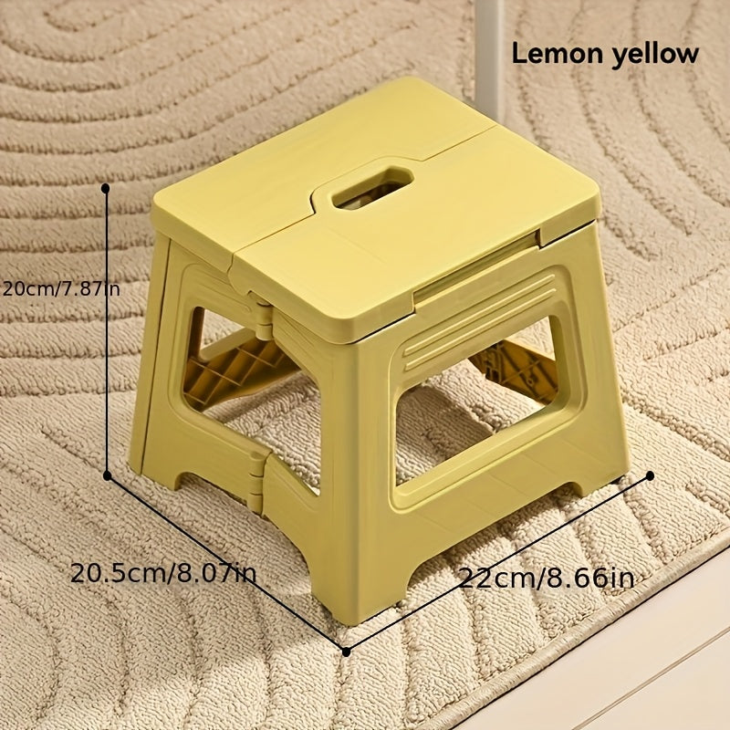 Portable Storage Stool Shoe Rack - Adjustable Durable Square Footstool with Non-Slip Base, Modern Plastic Design