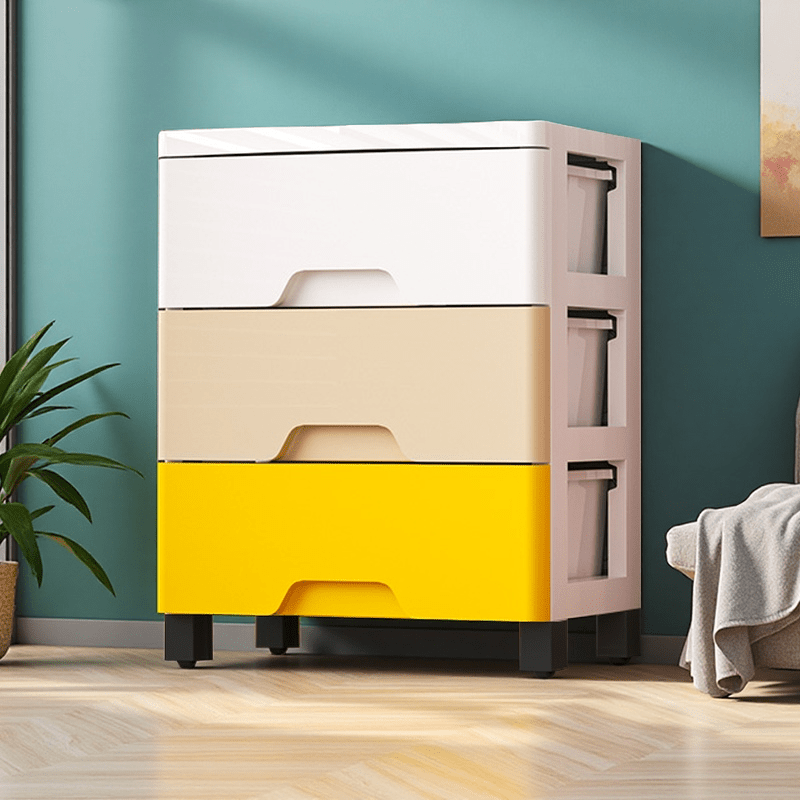 Mobile Macaron Colorful Drawer Cabinet - 3\u002F4\u002F5-Tier Options, Independent Wheels Design