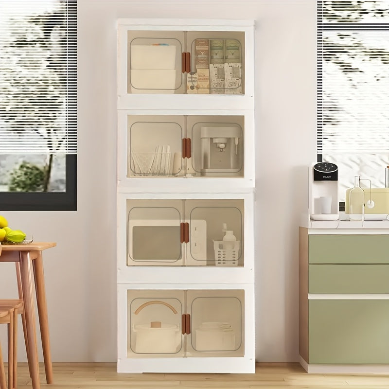 1\u002F3\u002F4\u002F5-Tier Heavy-Duty Large Folding with ic Doors & Wheels - Adjustable Shelves