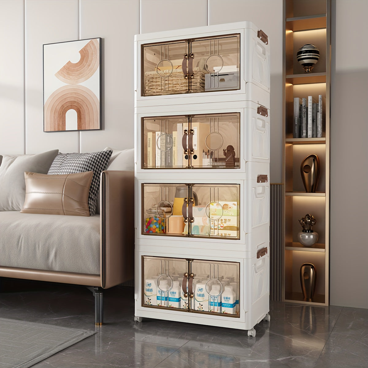 2\u002F3\u002F4\u002F5-Tier Heavy-Duty Plastic Storage Cabinet with Lockable Doors & Lockable Drawers-Like Doors