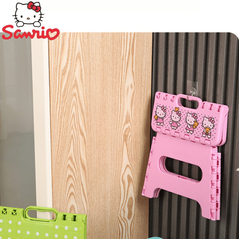 Folding Step Stool - Portable Plastic Squares Design, Durable Collapsible Stool with Handle, No Wood, Non-Electric