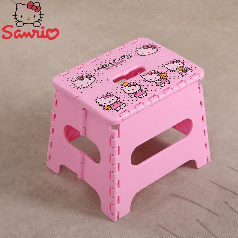 Folding Step Stool - Portable Plastic Squares Design, Durable Collapsible Stool with Handle, No Wood, Non-Electric