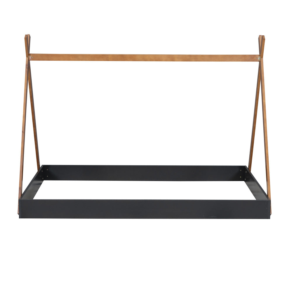 Black And Brown Twin-Sized Tent Bed with a Triangular Design - Contemporary Bedroom Decor