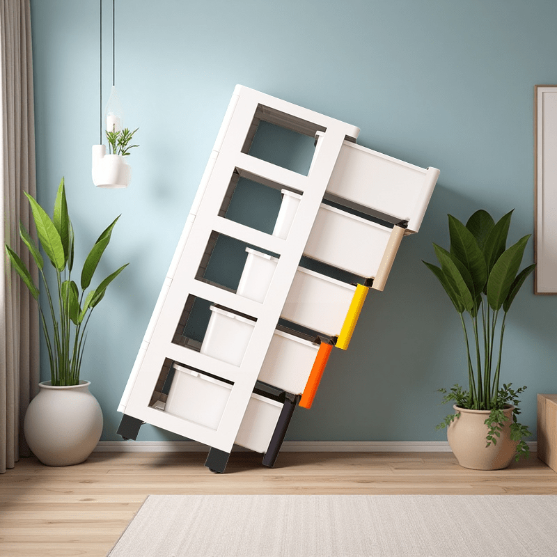 Mobile Macaron Colorful Drawer Cabinet - 3\u002F4\u002F5-Tier Options, Independent Wheels Design