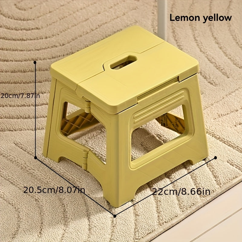 Portable Storage Stool Shoe Rack - Adjustable Durable Square Footstool with Non-Slip Base, Modern Plastic Design