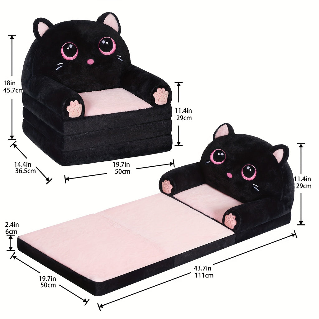 Foldable Multifunctional Sofa Comfortable Teenager Foldable Sofa with Pillow - Plush