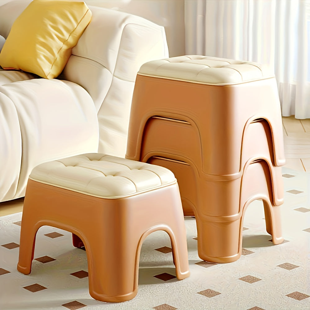 Children's Game Room Stools, Bedroom Stools, Shoe Changing Stools, with Anti Slip Pads, Stackable, Sturdy And Durable