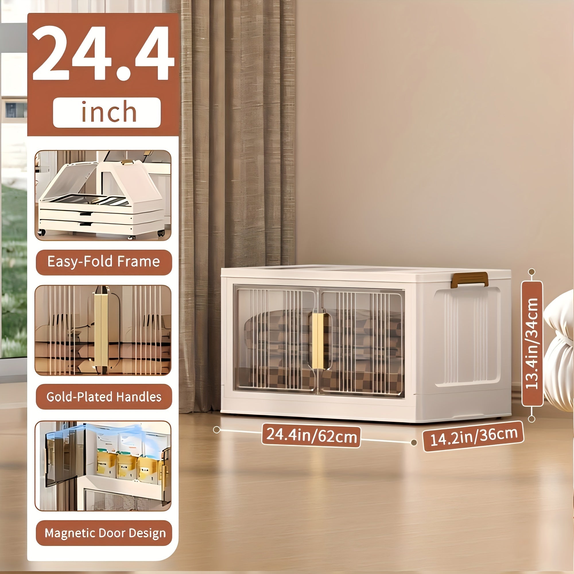 3\u002F4\u002F5 Tier Plastic Storage Bins with Lids - Extra Large Storage Cabinet, Collapsible Stackable Containers with Wheels