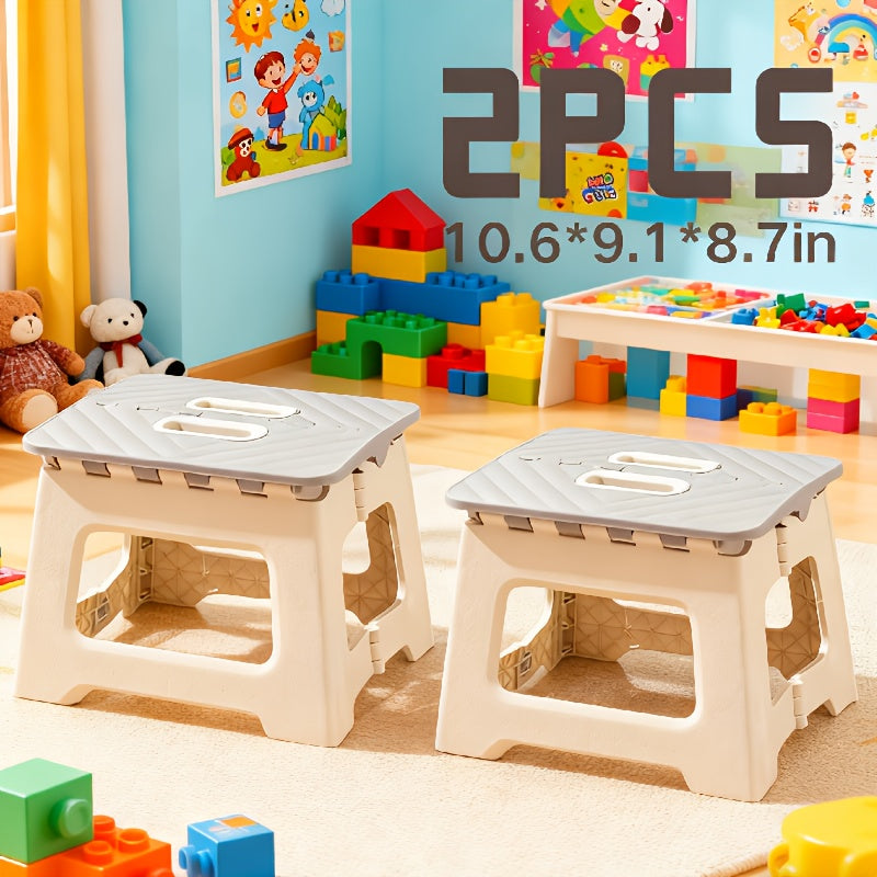 Home Folding Footstool 2pcs Non Slip Surface Footstool, Height 10 Inches