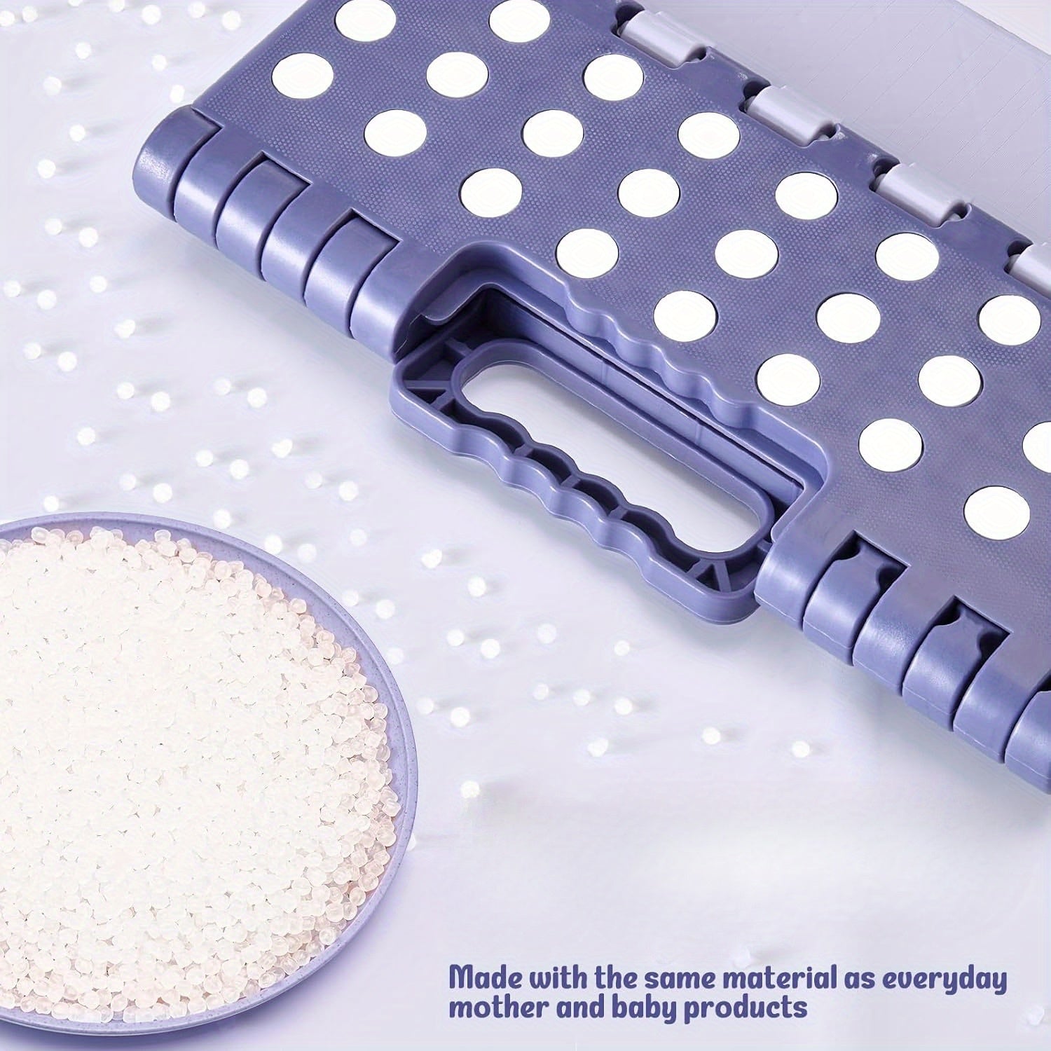 9 Inch Heavy-Duty 300 LB Capacity Foldable Step Stool with Storage - Bicolor Purple Plastic Stepping Stool with Handle for Kitchen