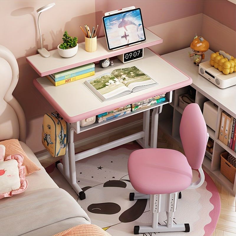 High-quality Children'S Table And Chair Set, Height-adjustable, Ergonomic, Suitable For Children Aged 3-18 Years