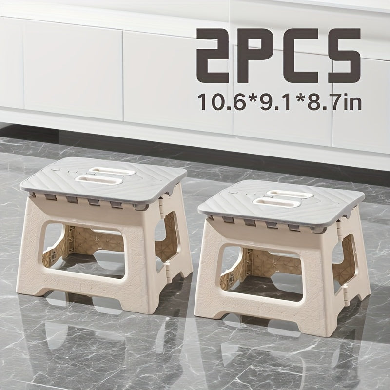 Home Folding Footstool 2pcs Non Slip Surface Footstool, Height 10 Inches