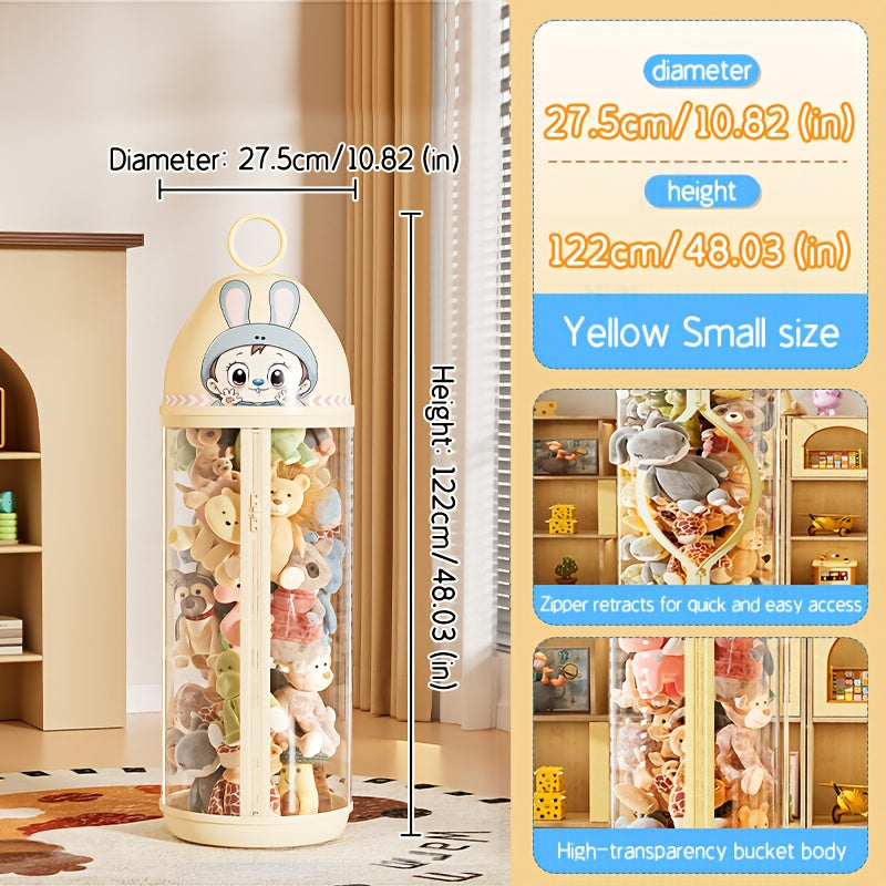 Extra-Tall Heavy-Duty Clear Storage Cabinet with Zipper Closure - Heavy-Duty Plastic Construction