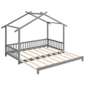 Versatile Extendable Youngsters' House Bed - Twin to King Size, with Roof & Safety Rails