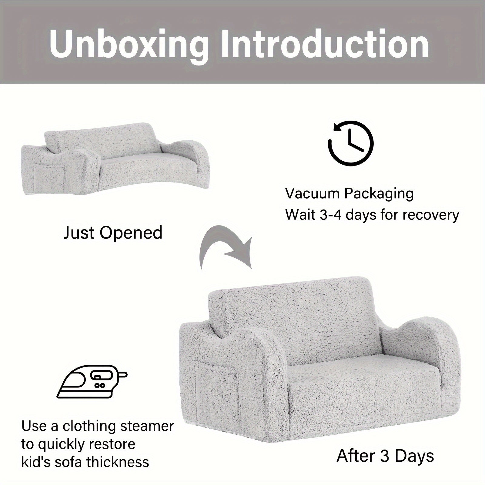 Tiita Kids Sofa Chair, 2 In 1 Toddler Fold Out Couch, Comfy Kids Sofa For Playroom-Extra Soft 2 Seats