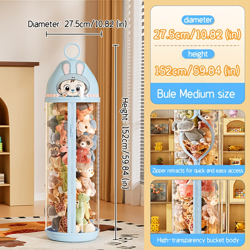 Extra-Tall Heavy-Duty Clear Storage Cabinet with Zipper Closure - Heavy-Duty Plastic Construction