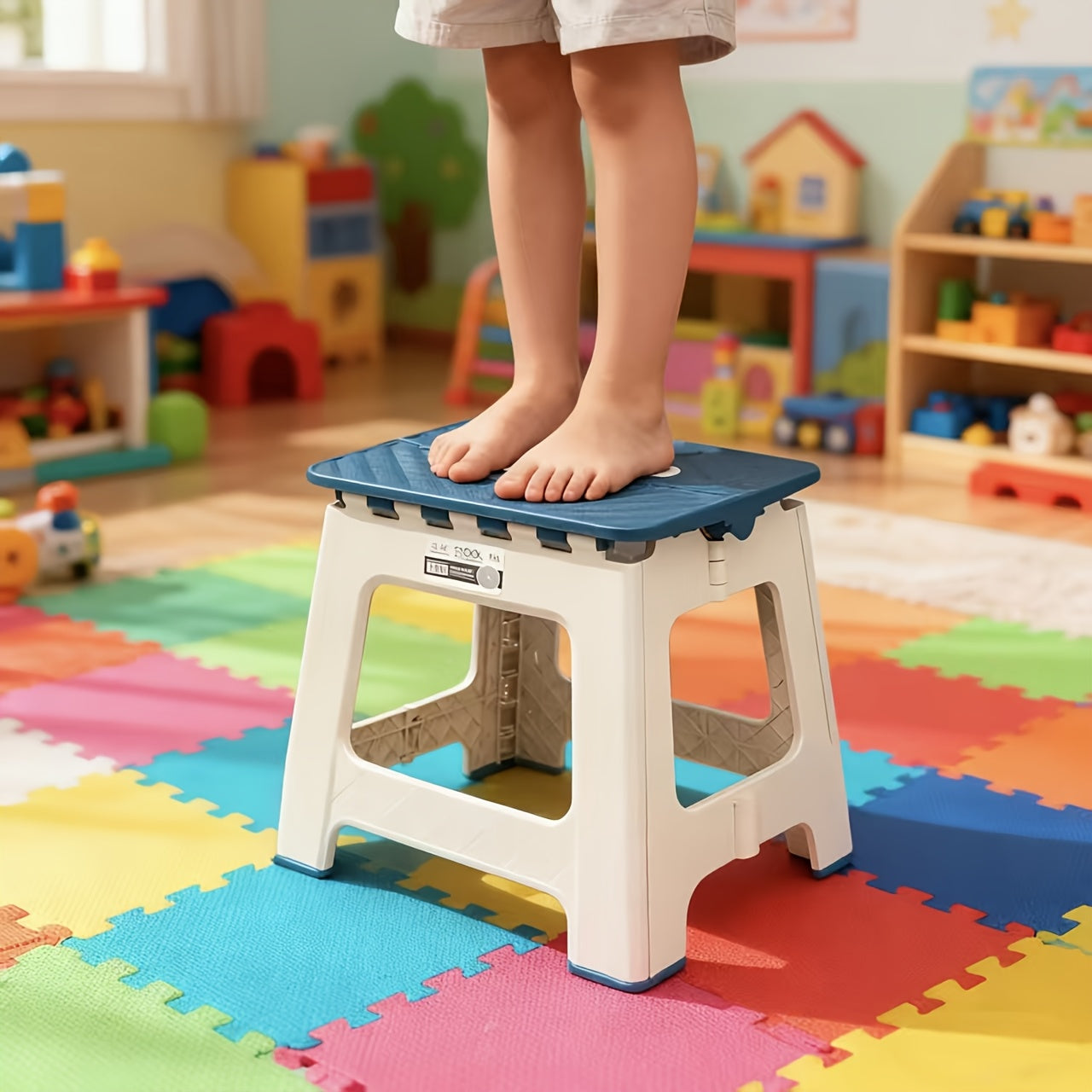 Home Folding Footstool 2pcs Non Slip Surface Footstool, Height 10 Inches