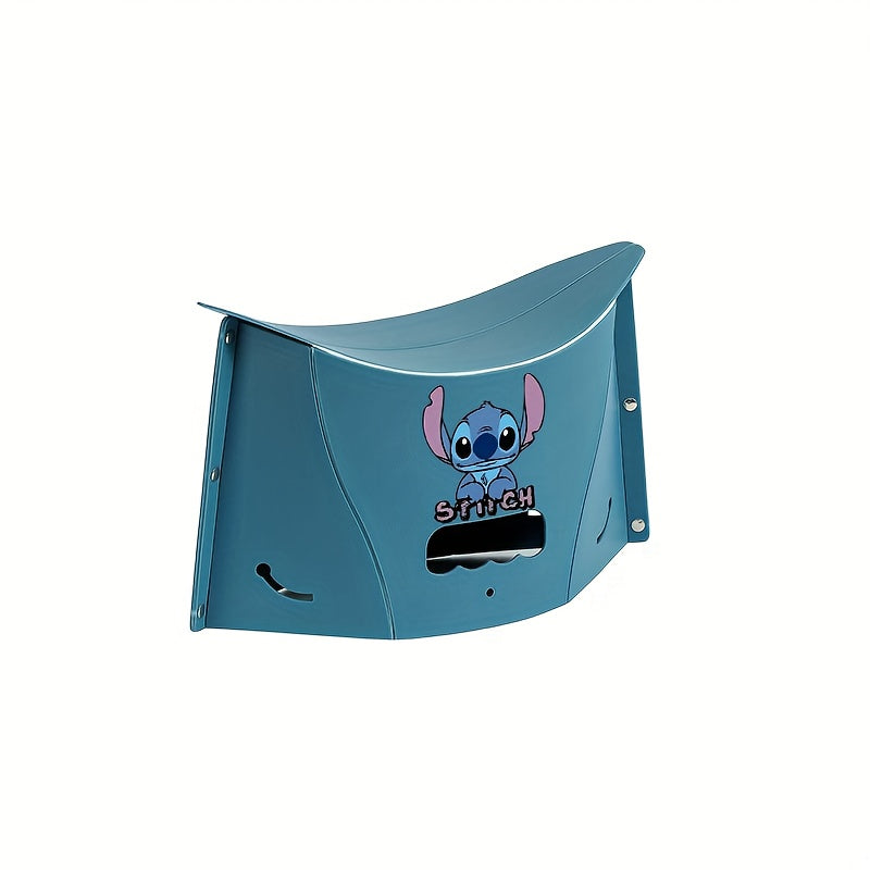 Disney Stitch Folding Stool - Portable Lightweight Plastic Camping Chair with Ergonomic Seat & Backrest