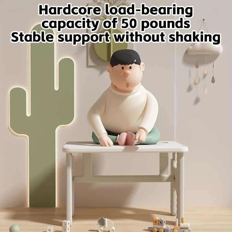 Kids Learning Desk Foldable Kids Learning Desk with One-Click Setup - Durable Plastic White Modern Study Table for Toddlers