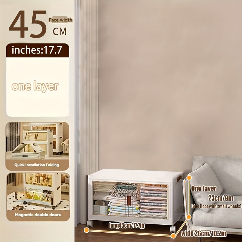 1\u002F3\u002F4\u002F5-Tier Heavy-Duty Large Folding with ic Doors & Wheels - Adjustable Shelves