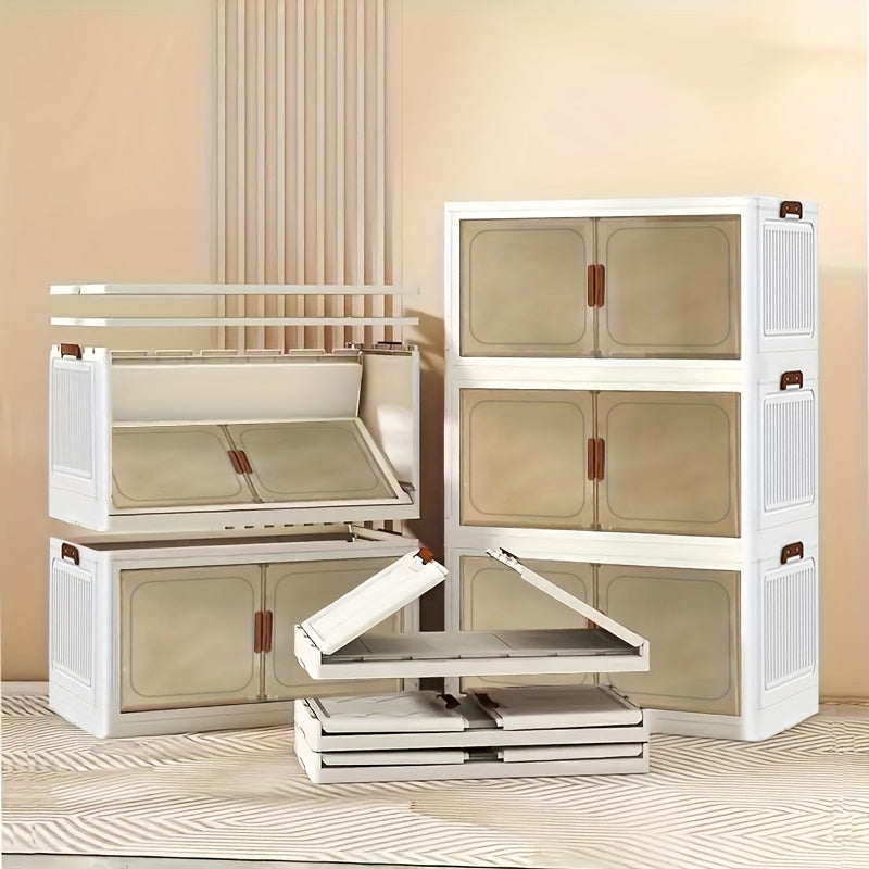 1\u002F3\u002F4\u002F5-Tier Heavy-Duty Large Folding with ic Doors & Wheels - Adjustable Shelves