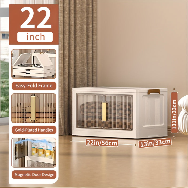 3\u002F4\u002F5 Tier Plastic Storage Bins with Lids - Extra Large Storage Cabinet, Collapsible Stackable Containers with Wheels