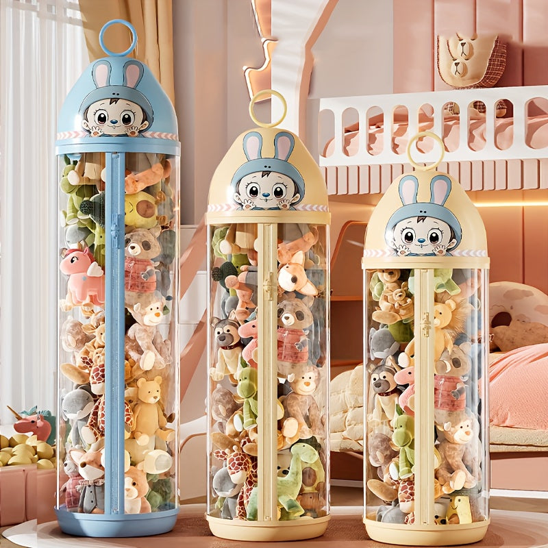 Extra-Tall Heavy-Duty Clear Storage Cabinet with Zipper Closure - Heavy-Duty Plastic Construction