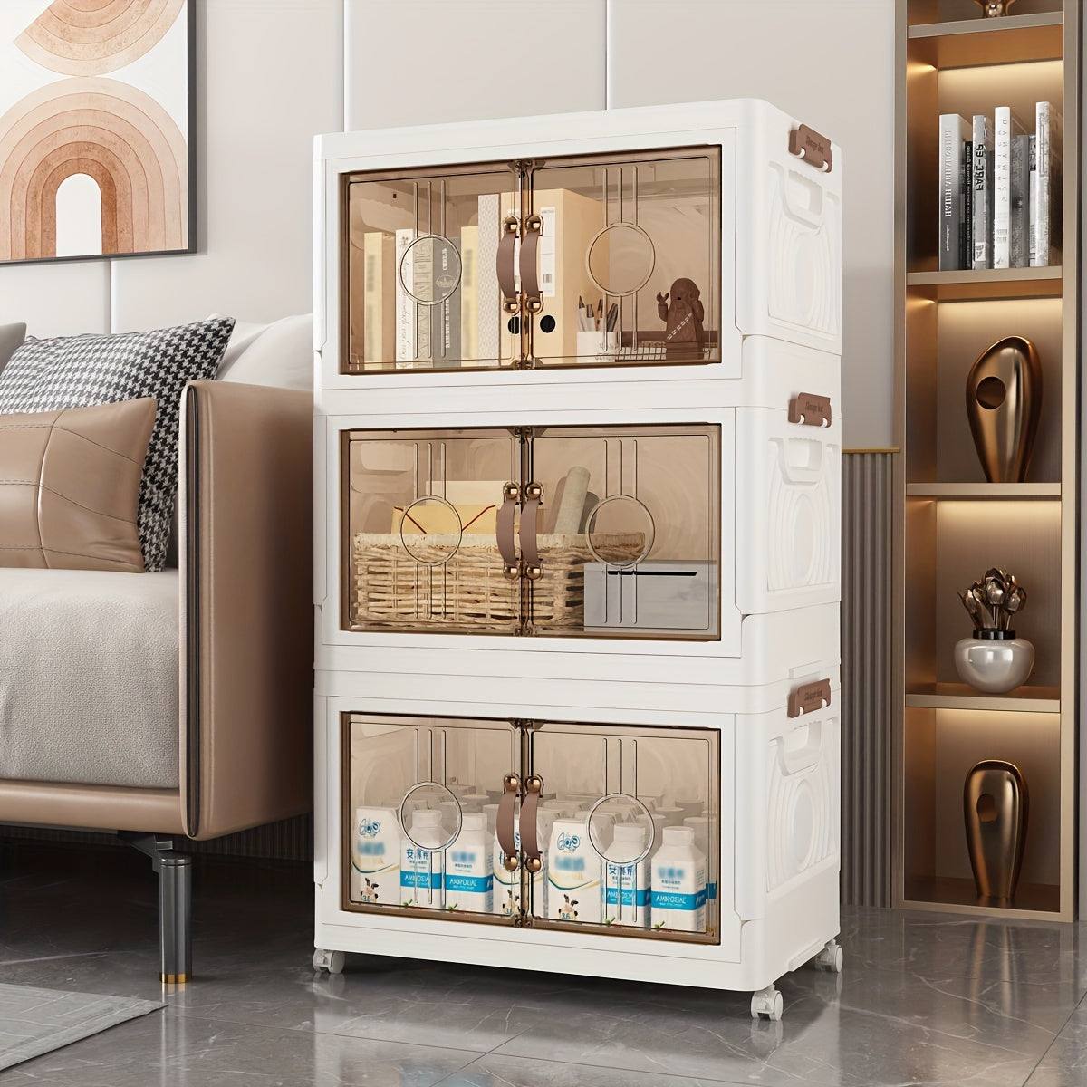 2\u002F3\u002F4\u002F5-Tier Heavy-Duty Plastic Storage Cabinet with Lockable Doors & Lockable Drawers-Like Doors