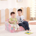 Tiita Kids Sofa Chair, 2 In 1 Toddler Fold Out Couch, Comfy Kids Sofa For Playroom-Extra Soft 2 Seats