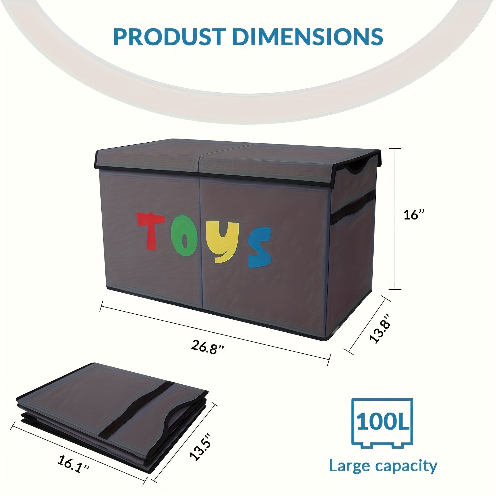 31.7-Gallon Heavy-Duty Foldable Toy Storage Box with Lid - Large Capacity Toy Chest Cabinet for ' Room, Game Room