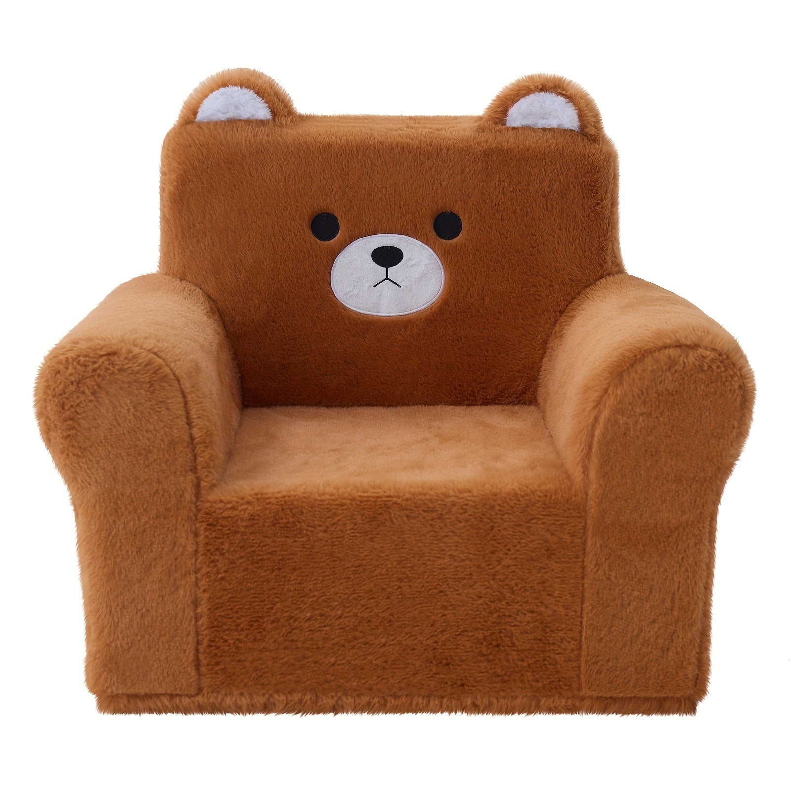 Memory Foam Kids Armchair - Bear-Shaped Chair with Manual Recline