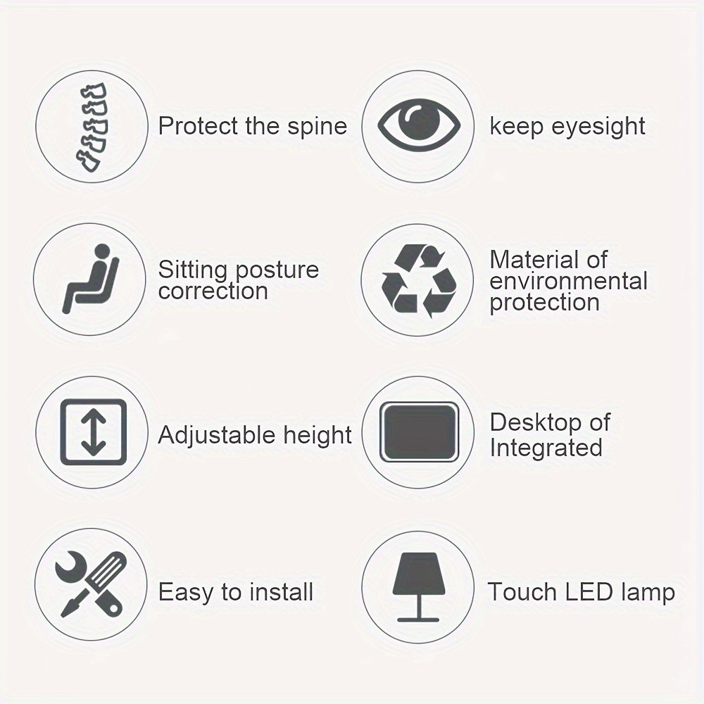 LVYUAN Kids Study Desk And Chair Set, Blue Metal, Height-Adjustable, Ergonomic, with Tilting Tabletop And Adjustable Lamp