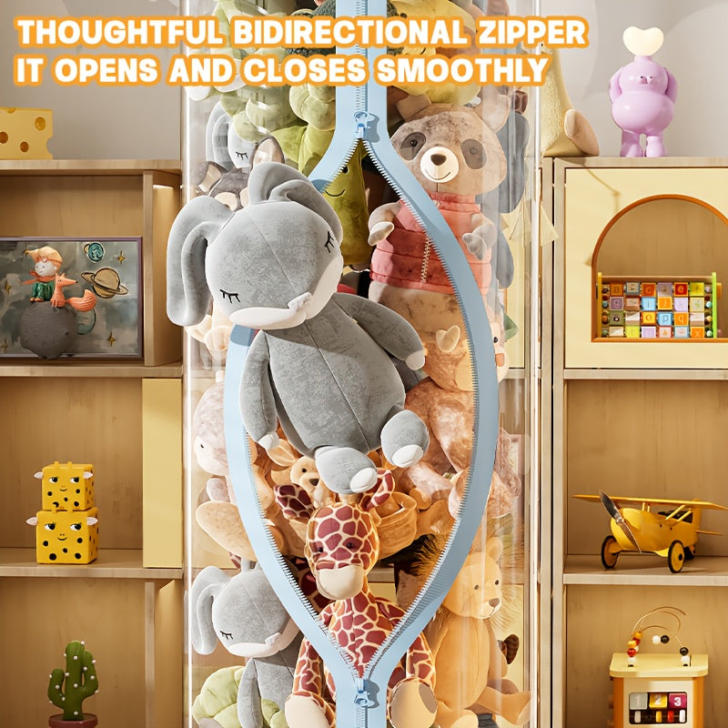 Extra-Tall Heavy-Duty Clear Storage Cabinet with Zipper Closure - Heavy-Duty Plastic Construction