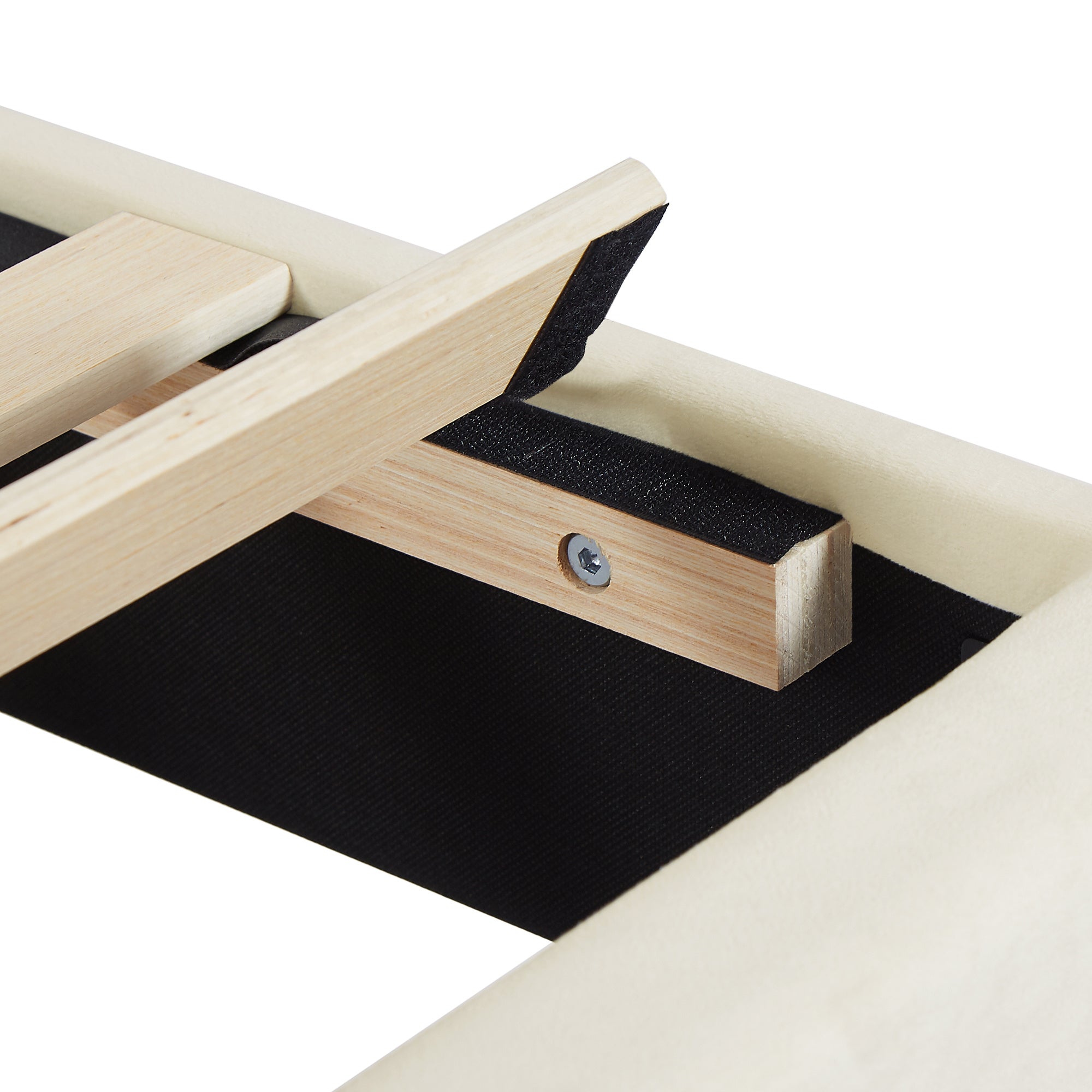 Twin Size Bed Frame with Upholstered Bunny Ears Headboard Wooden Slats Support No Boxing Spring Needed