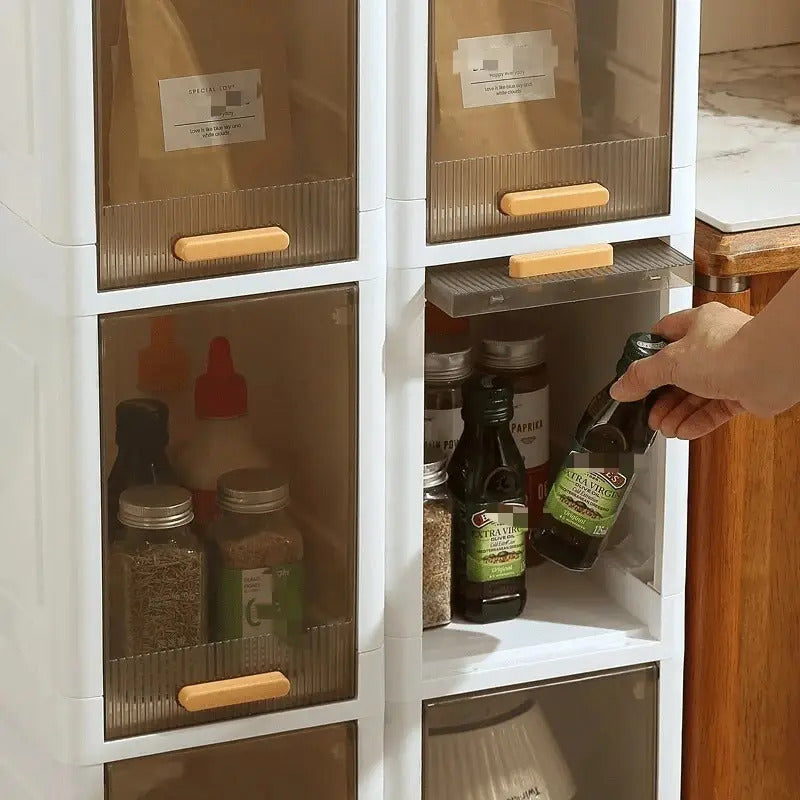 Multi-Functional 3\u002F4\u002F5-Tier Storage Cabinet, Floor-Standing Wardrobe for Toys and Snacks with Dustproof Design – Ideal for Home