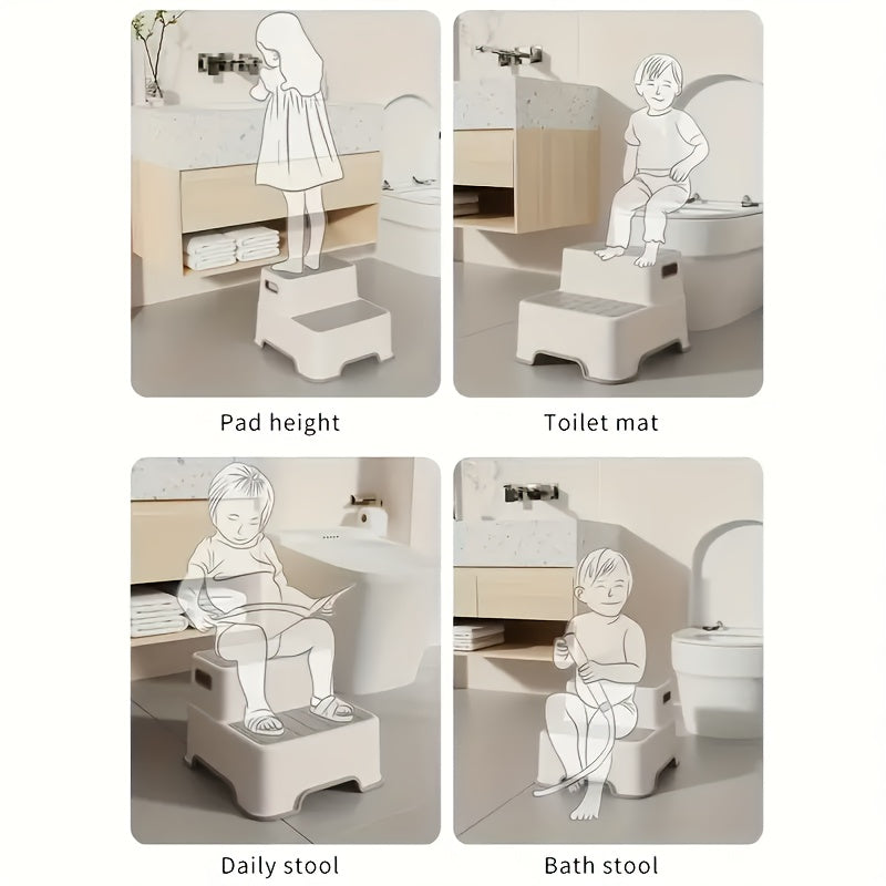 Christmas Multifunctional Bathroom Anti-Slip Two Step Stool | Suitable for Toilet Training + Brushing Aid Dual Functionality