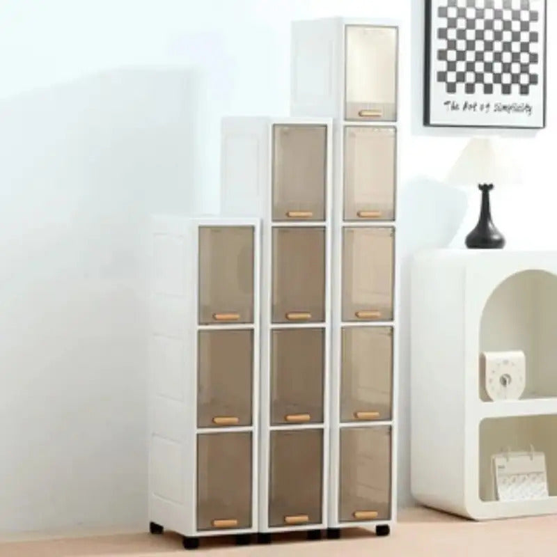 Multi-Functional 3\u002F4\u002F5-Tier Storage Cabinet, Floor-Standing Wardrobe for Toys and Snacks with Dustproof Design – Ideal for Home