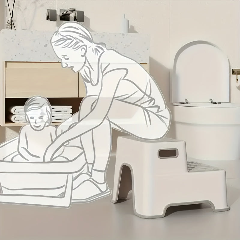 Christmas Multifunctional Bathroom Anti-Slip Two Step Stool | Suitable for Toilet Training + Brushing Aid Dual Functionality