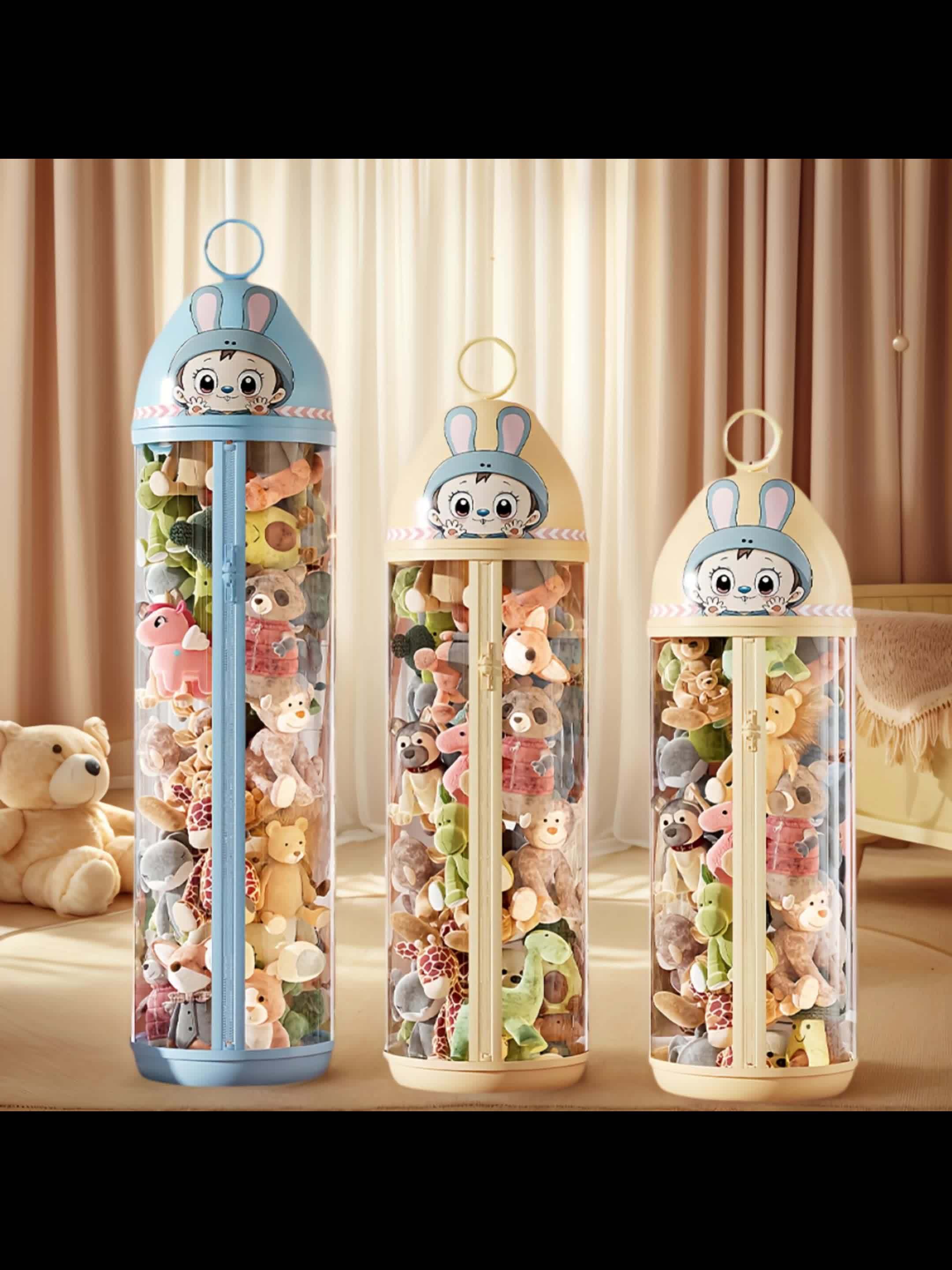 Extra-Tall Heavy-Duty Clear Storage Cabinet with Zipper Closure - Heavy-Duty Plastic Construction