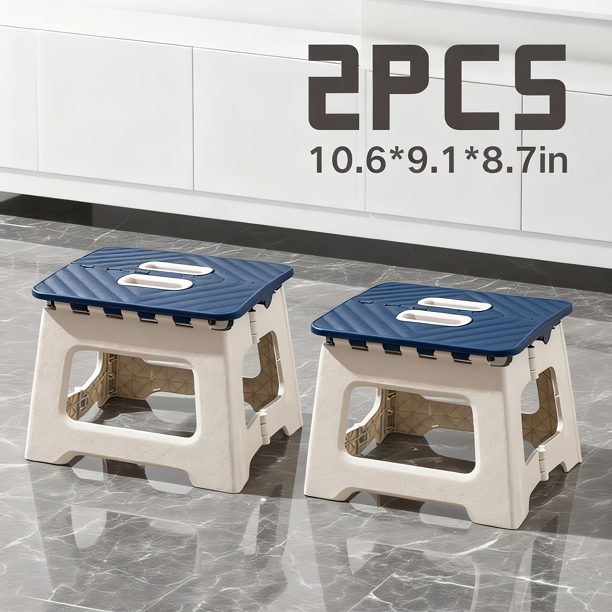 Home Folding Footstool 2pcs Non Slip Surface Footstool, Height 10 Inches