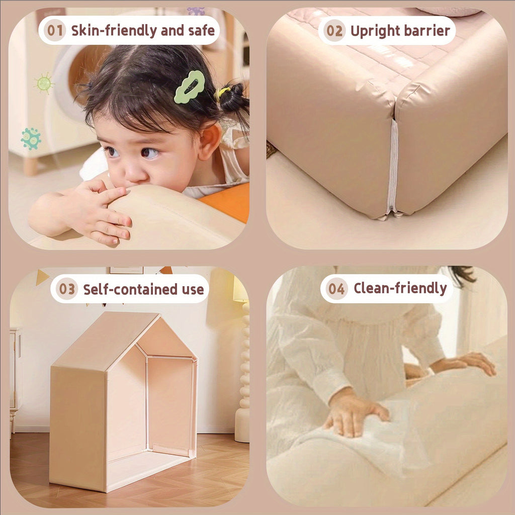 Portable Play Tent Bed with Detachable Canopy & Cushioned - Soft White Bed &, Indoor\u002FOutdoor Use