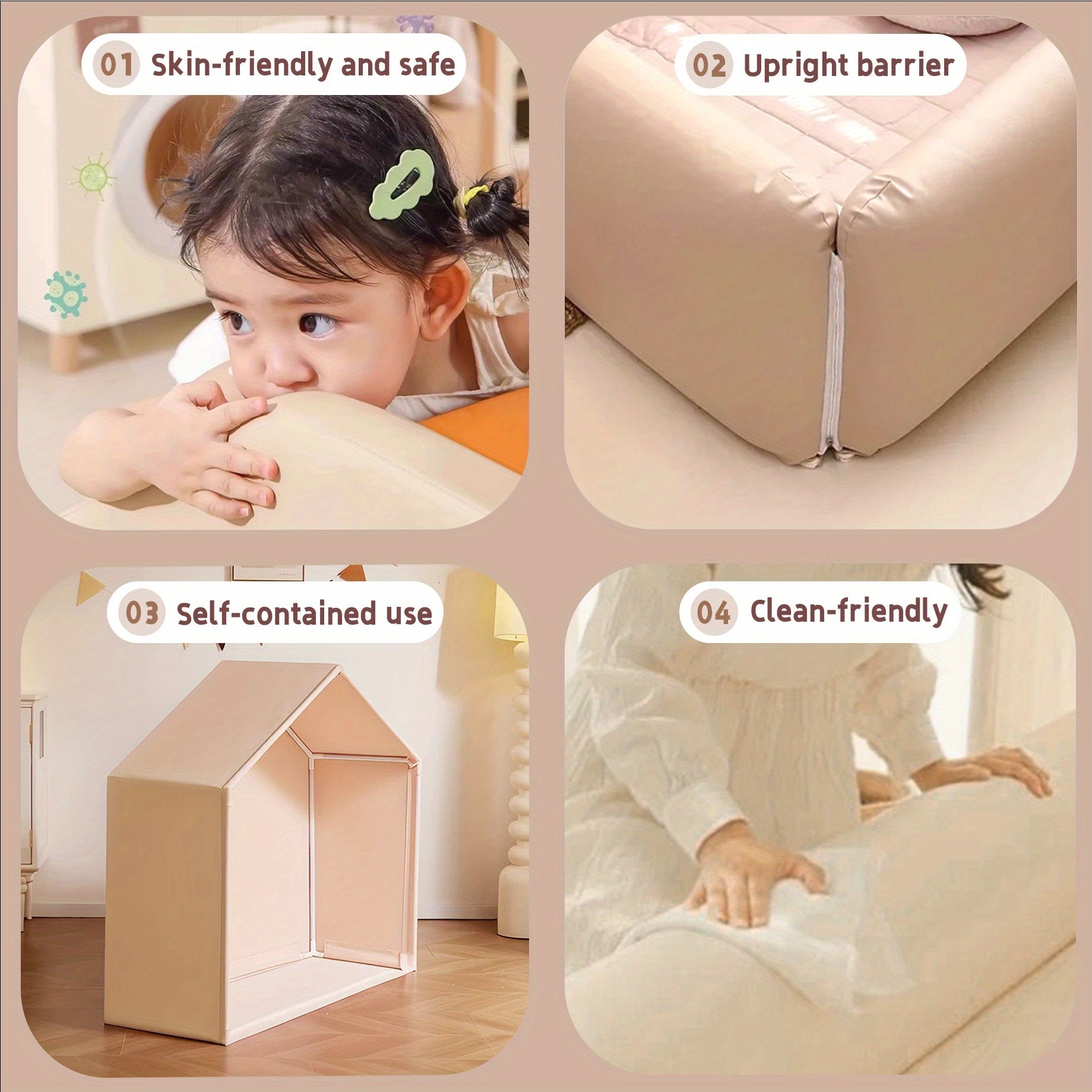 Portable Play Tent Bed with Detachable Canopy & Cushioned - Soft White Bed &, Indoor\u002FOutdoor Use