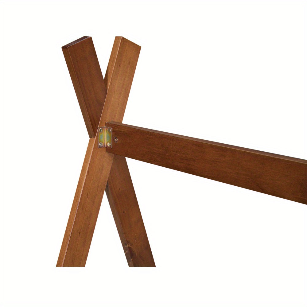 Black And Brown Twin-Sized Tent Bed with a Triangular Design - Contemporary Bedroom Decor