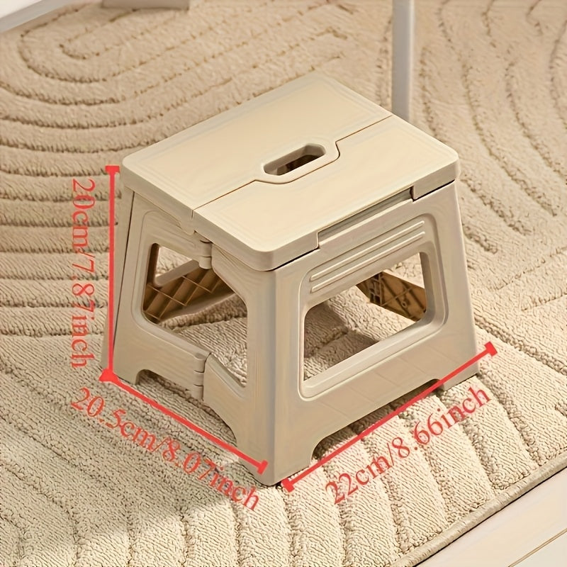 Portable Storage Stool Shoe Rack - Adjustable Durable Square Footstool with Non-Slip Base, Modern Plastic Design