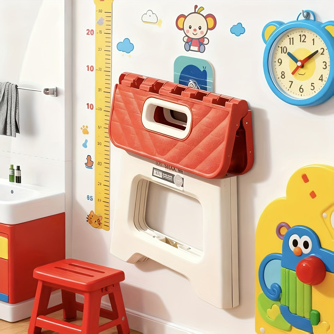 Home Folding Footstool 2pcs Non Slip Surface Footstool, Height 10 Inches