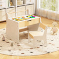 LIFEZEAL Kids Table and Chair Set, Wooden Activity Desk and Chair Set with 2-in-1 Detachable Tabletop
