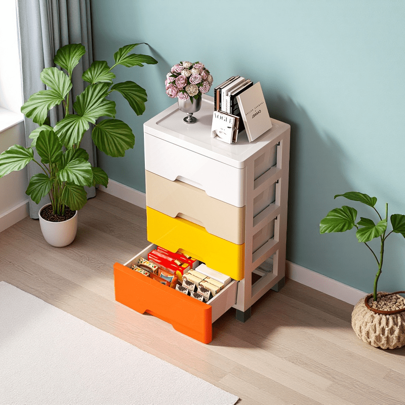 Mobile Macaron Colorful Drawer Cabinet - 3\u002F4\u002F5-Tier Options, Independent Wheels Design